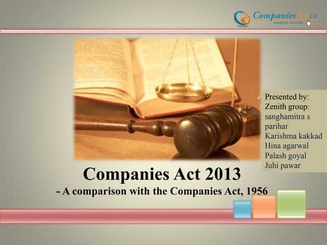 Companies act2013 comparisonwithcompaniesact1956-20131