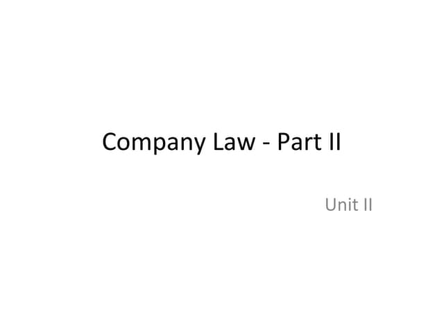 Company law   part ii