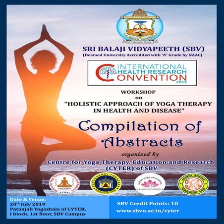 International Workshop on Holistic Approach of Yoga Therapy in Health and Dis...