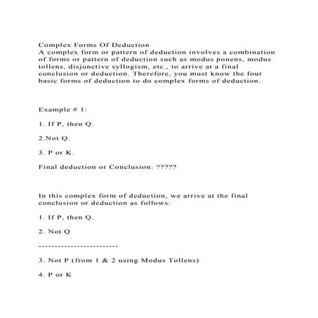 Complex Forms Of DeductionA complex form or pattern of deduction.docx