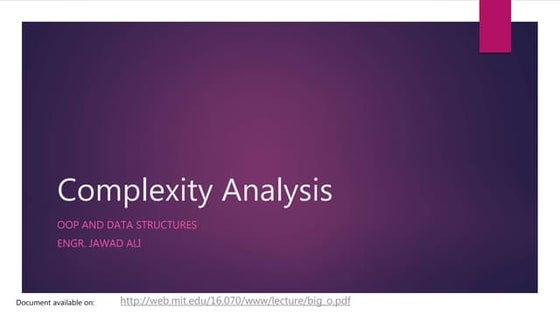 Complexity analysis - The Big O Notation
