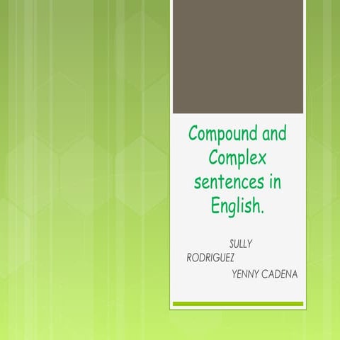 Compound and complex sentences in English