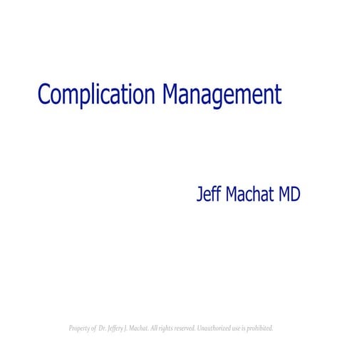 Refractive Surgery Complication Management by Dr. Jeff Machat