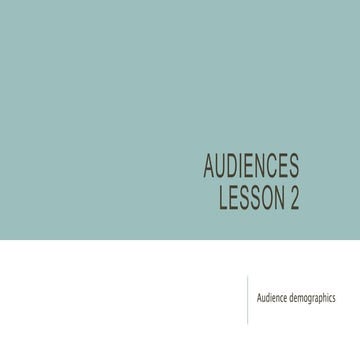 Component 1 lesson 2 audiences