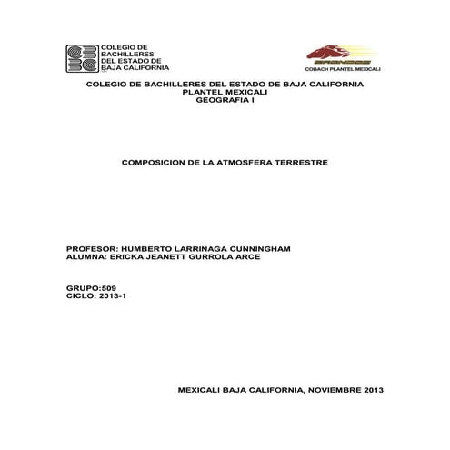 Composicion de la atmosfera terrestre