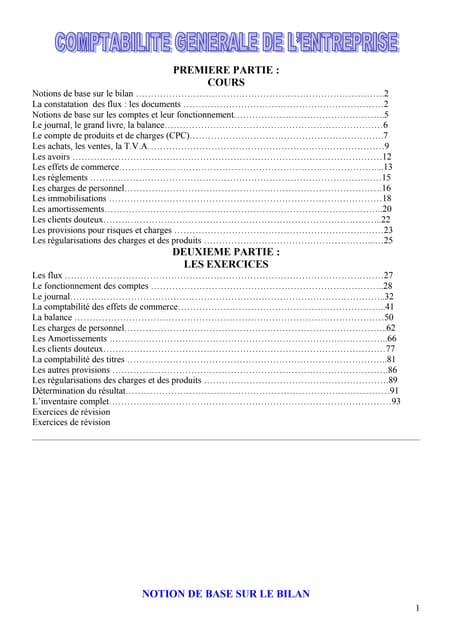 Compta ebook comptabilité générale de l'entreprise (cours exercices corrigés)