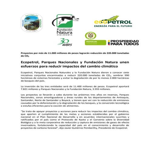 COMUNICADO DE PRENSA: Proyectos por más de 11.000 millones de pesos lograrán ...