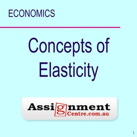 Economics Help | Concepts of Elasticity 