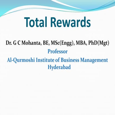 Concept of reward and total reward system