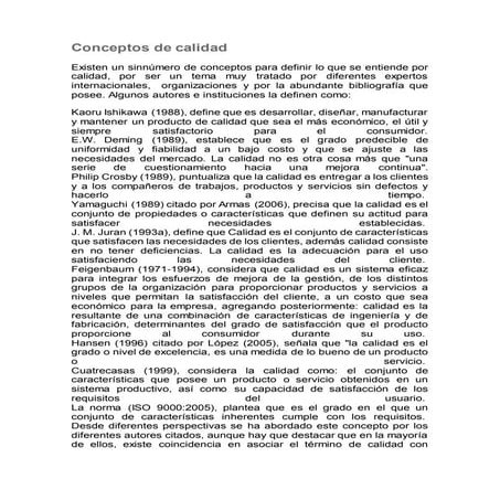 Conceptos de calidad