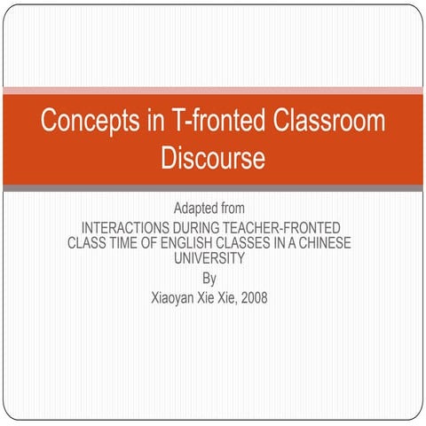 Concepts in t fronted classroom discourse