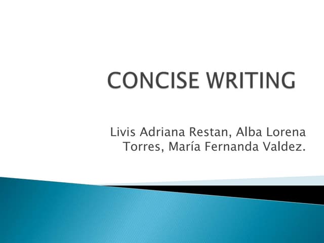 Concise writing