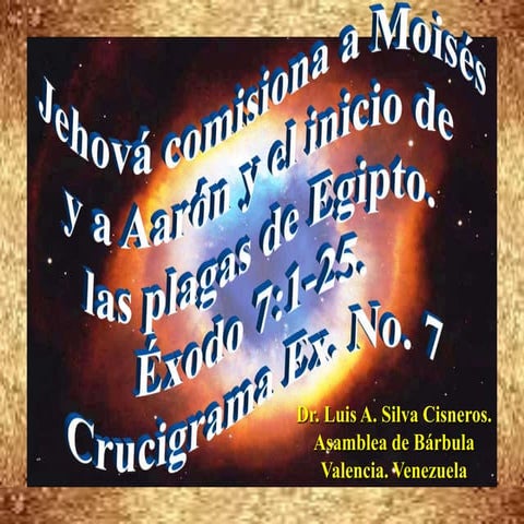 CONF. ÉXODO 7:1-25. (EX. No. 7) DIOS COMISIONA A MOISÉS Y AARÓN Y EL INICIO D...