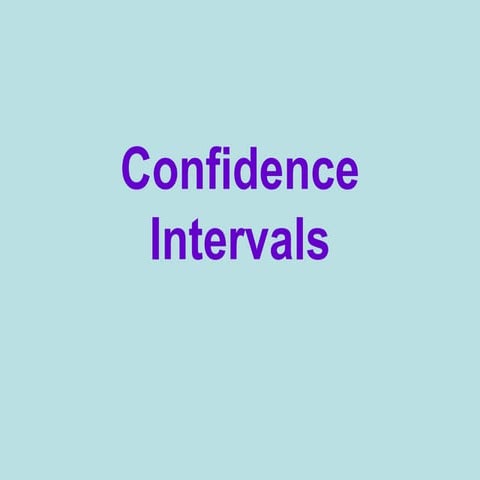 Confidence intervals