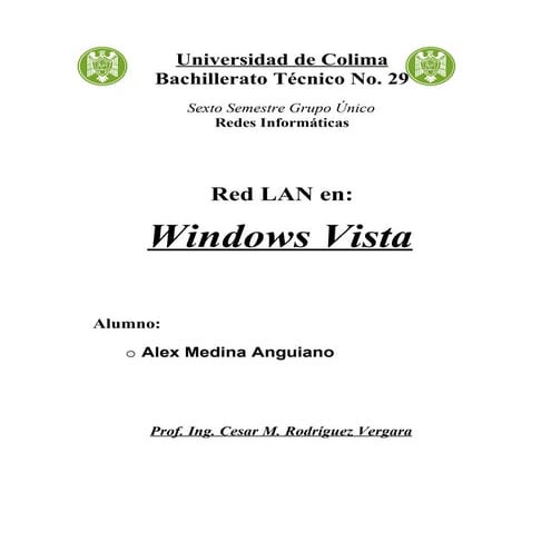 Configuracion de una red lan en windows vista