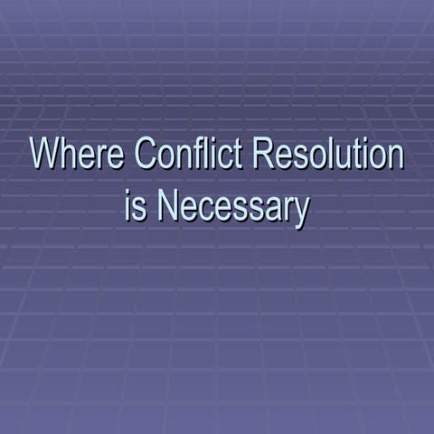 Conflict Resolution