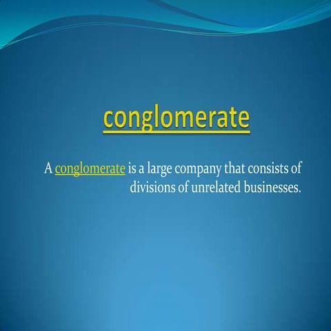 Conglomerate presentation & cnn