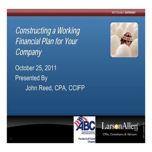 Constructing A Working Financial Plan For Your Company