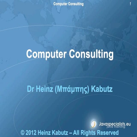 My job as a Programming Consultant