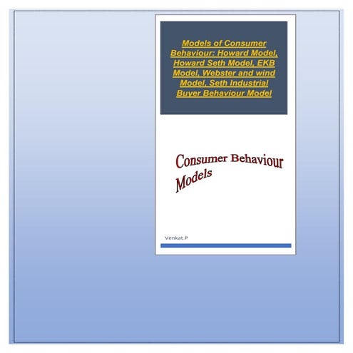 Consumer Behaviour Models_E Notes