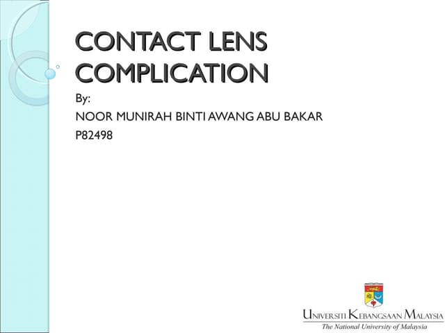 Contact lens complication 