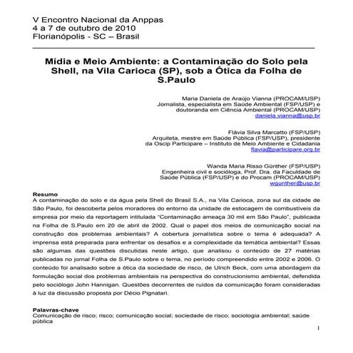 Contaminação da vila carioca