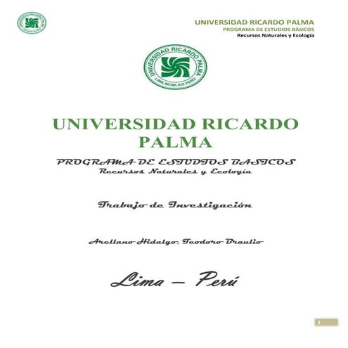 Recursos Naturales y Ecologia