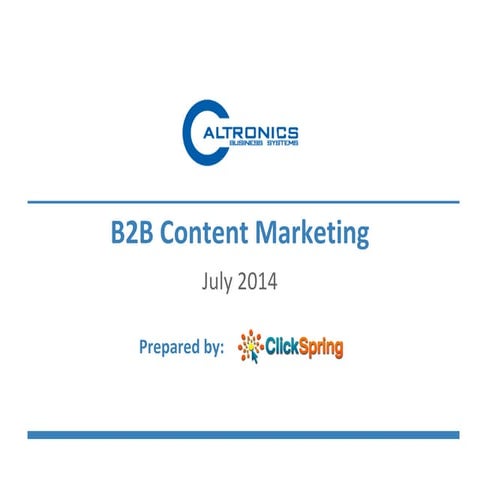 Content marketing  - Caltronics