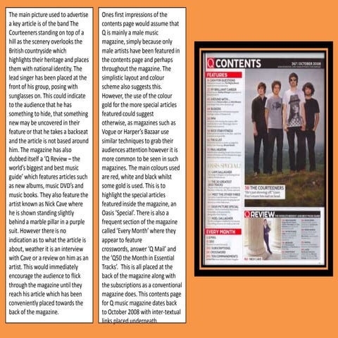 Contents page analysis