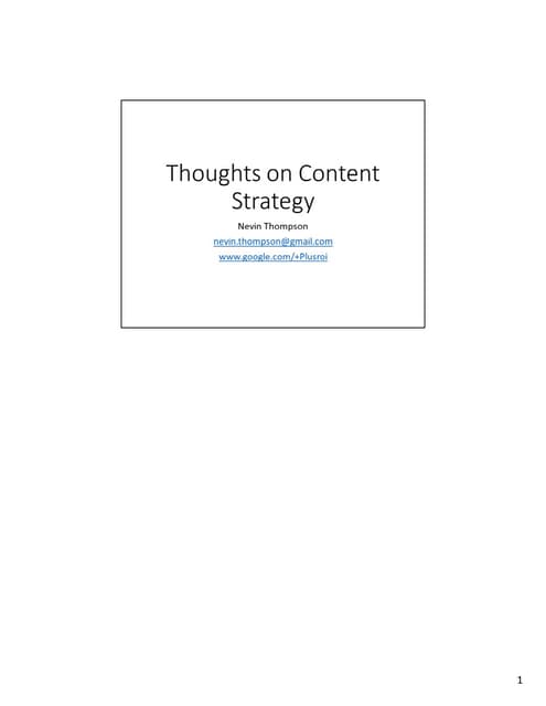 An Introduction to Content Strategy | Nevin Thompson