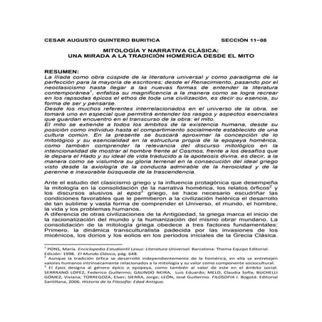 Mitología y narrativa clásica.