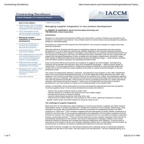 Contracting Excellence