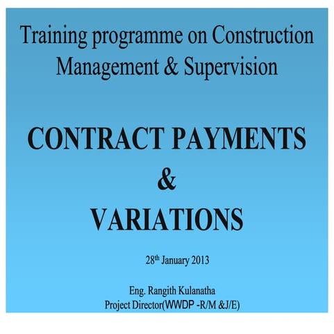 Contract payment and variation