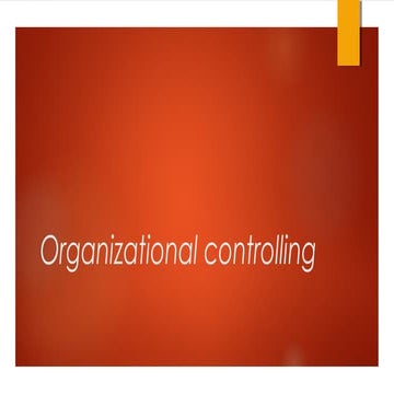 Organizational controlling