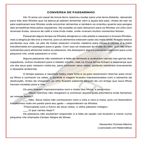 Conversa de passarinho