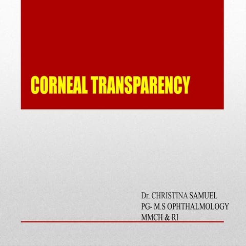 Corneal transparency 