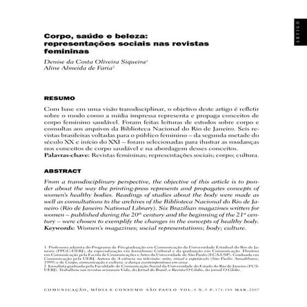 Corpo, saúde e beleza