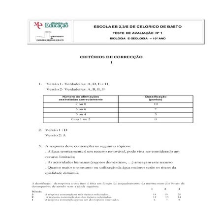 CorrecçãO Do 1º Teste