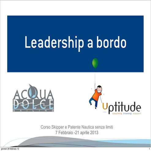 Corso skipper - leadership a bordo