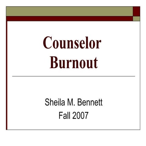 Counselor Burnout