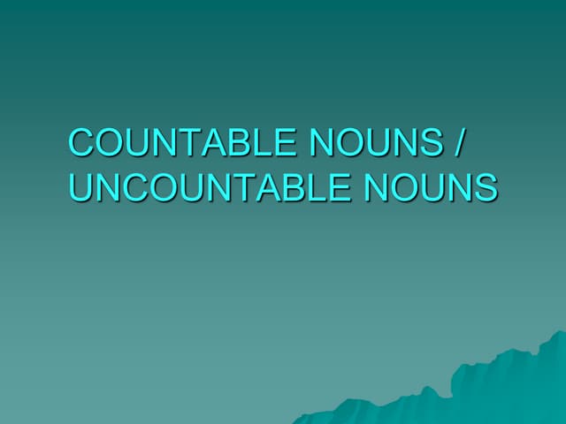 Countable   uncountable
