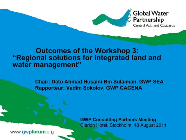 Workshop 3 report - CP meeting Day 1