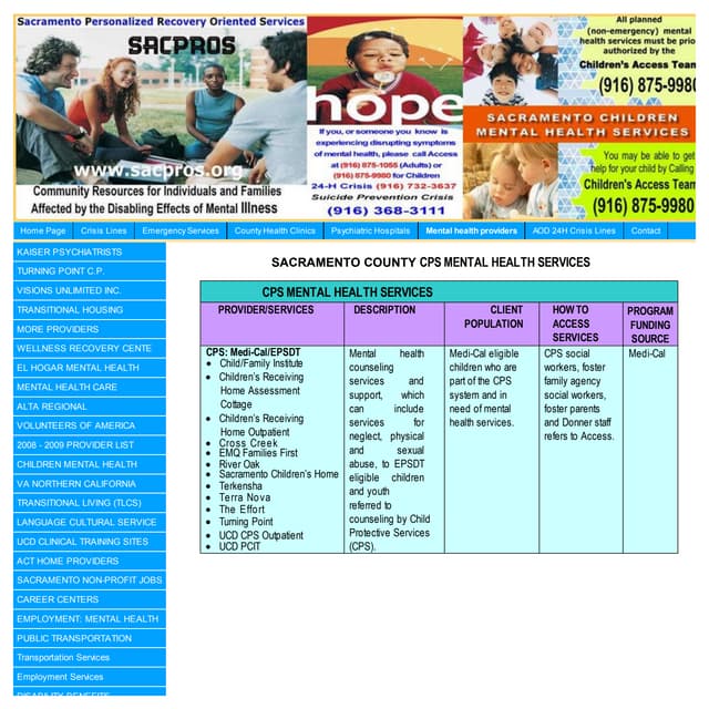 C P S  M E N T A L  H E A L T H  S E R V I C E S