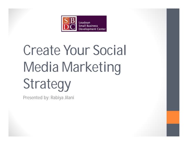 Create your social media marketing strategy 1