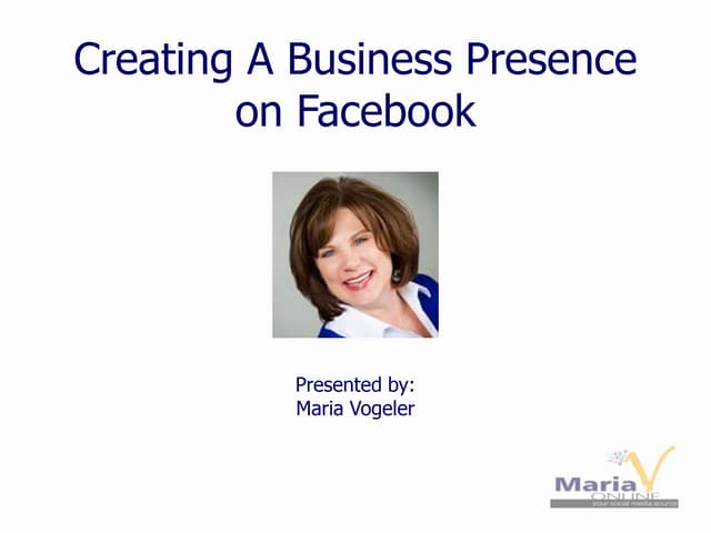 Creating a business presence on facebook