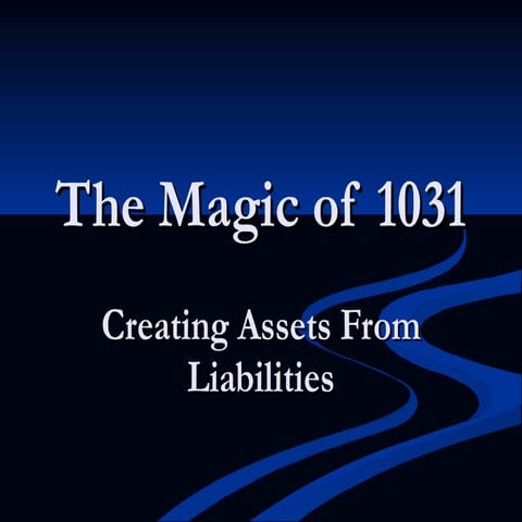 Creating Assets From Liabilities
