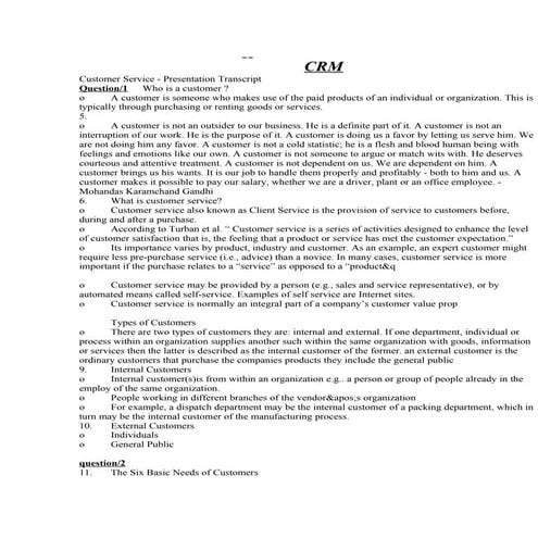 CONSUMER RELATIONSHIP MANAGEMENT ASIGNMENT