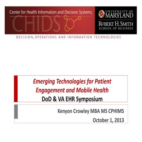 Emerging Technologies for Patient Engagement and Mobile Health