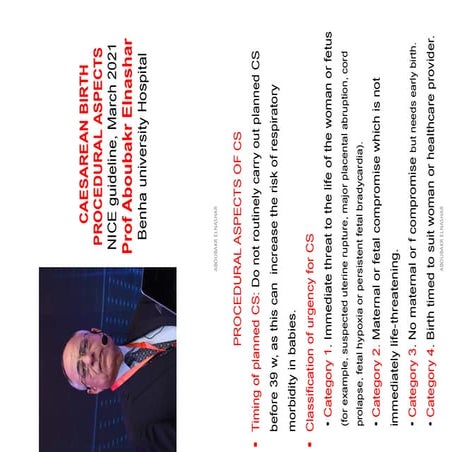 cesarean birth: procedural aspects: NICE2021  