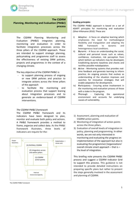 CSDRM PM&Eguidelines